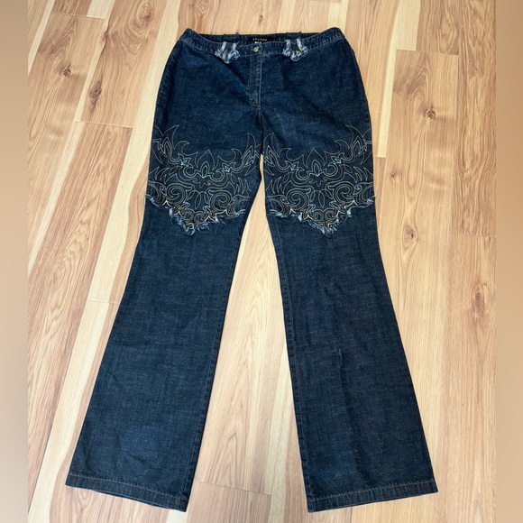 Escada Denim - 90s Y2K Escada Western Boho Bootcut Jeans